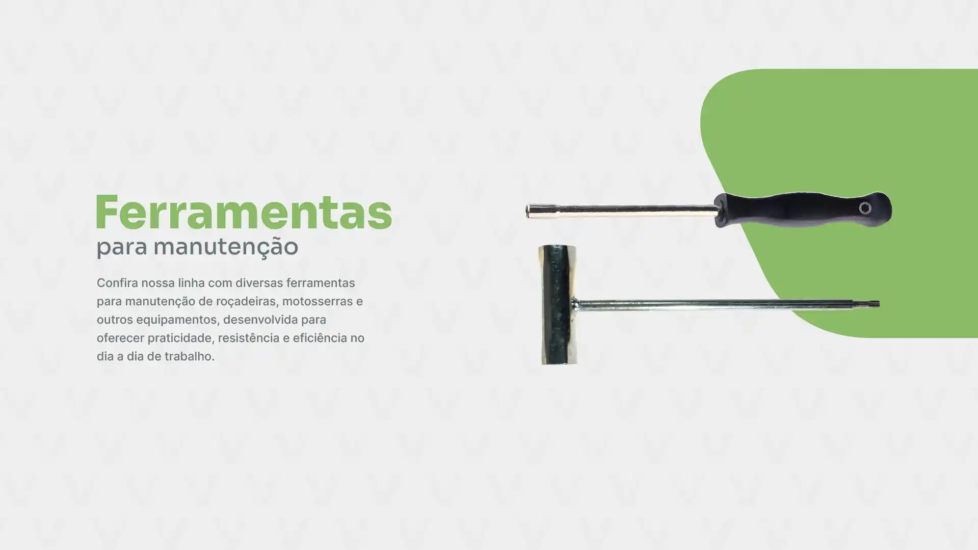 Arte apresentando a linha de ferramentas para manutenção